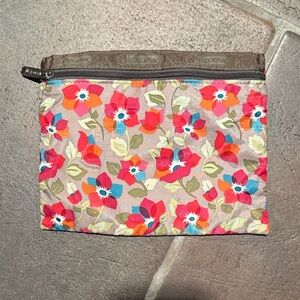 LeSportsac Floral Cosmetic Catch all Bag - Red, Pink, Blue